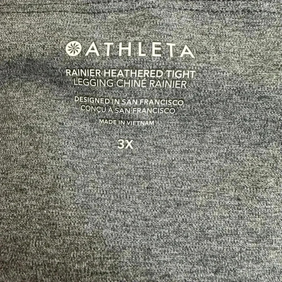 Sold Athleta Rainier gray heathered tights leggings gray size 3X NWOT - Picture 7 of 8